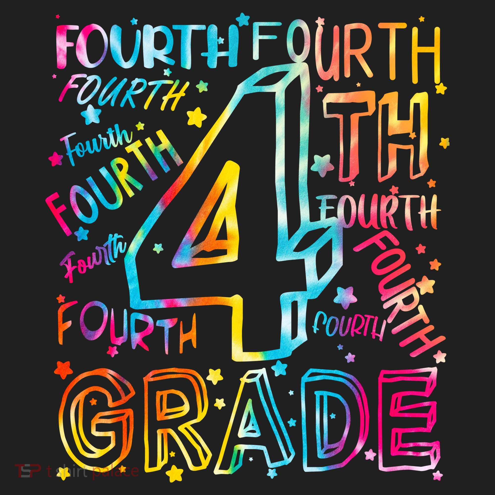 Fourth Grade 4th Grade Tie Dye Word Art Tumbler