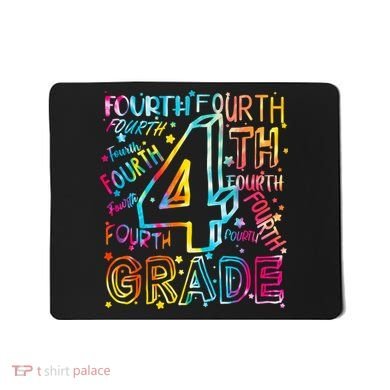 Fourth Grade 4th Grade Tie Dye Word Art Mousepad