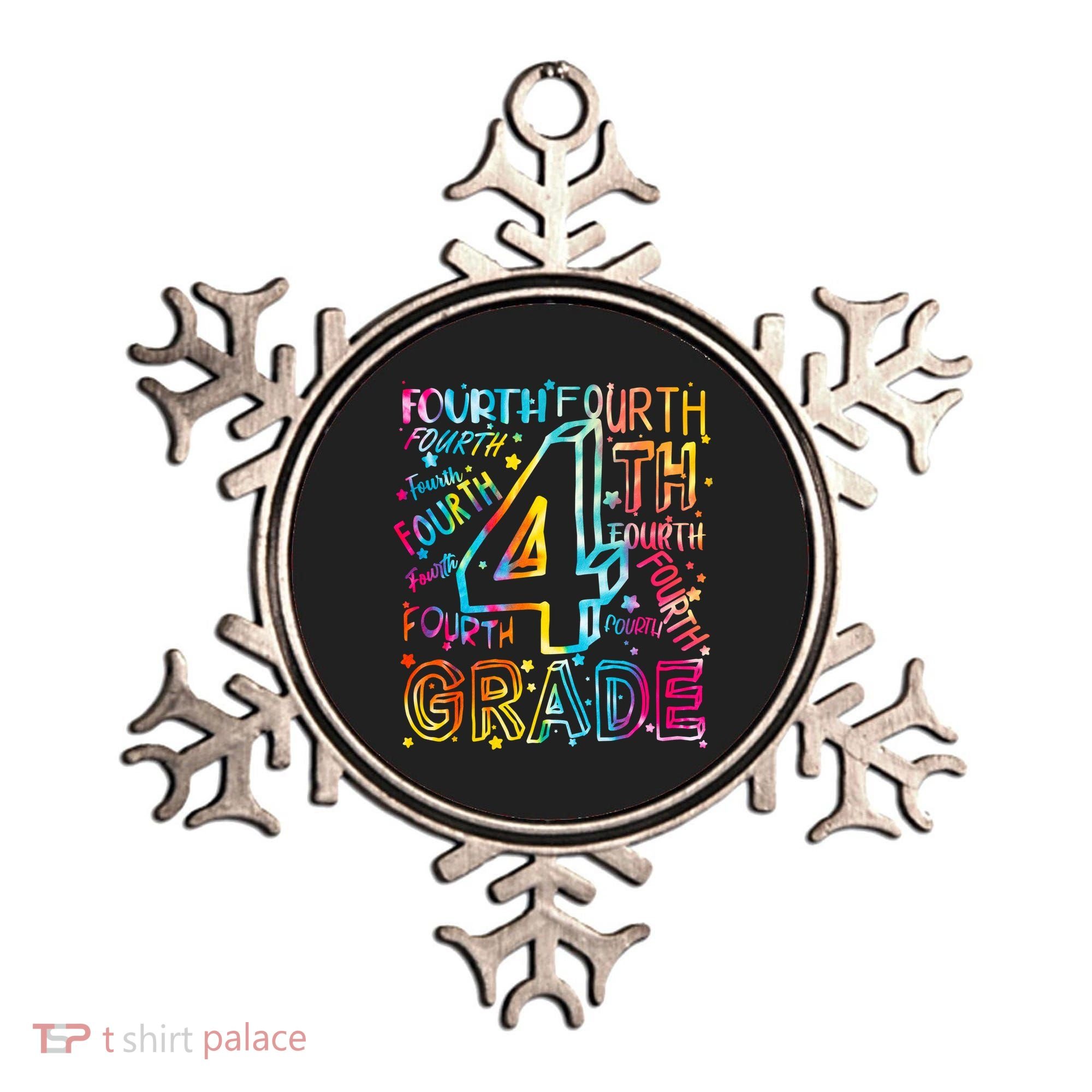 Fourth Grade 4th Grade Tie Dye Word Art Ornament