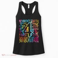 Fourth Grade 4th Grade Tie Dye Word Art Women's Tank Top thumb 0