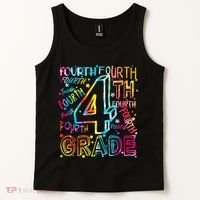 Fourth Grade 4th Grade Tie Dye Word Art Tank Top thumb 2