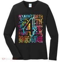 Fourth Grade 4th Grade Tie Dye Word Art Women's Long Sleeve Shirt thumb 0