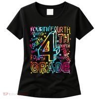 Fourth Grade 4th Grade Tie Dye Word Art Women's T-Shirt thumb 0
