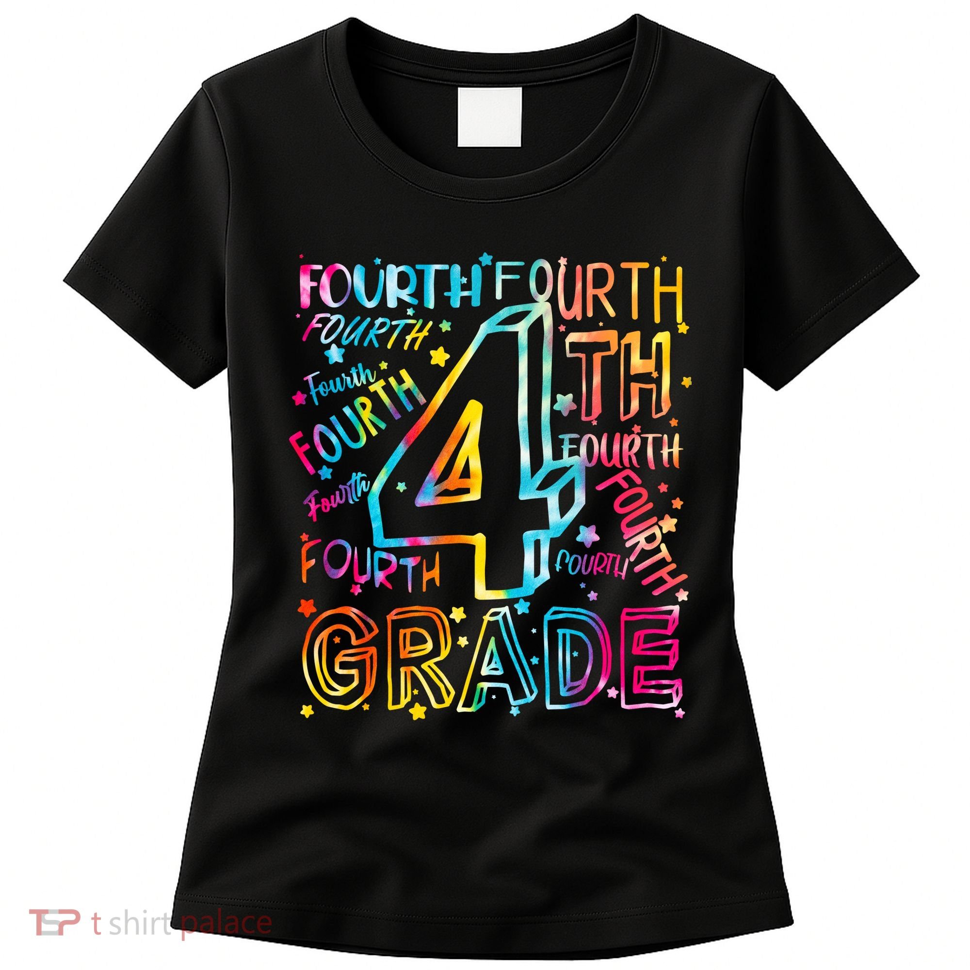Fourth Grade 4th Grade Tie Dye Word Art Women's T-Shirt