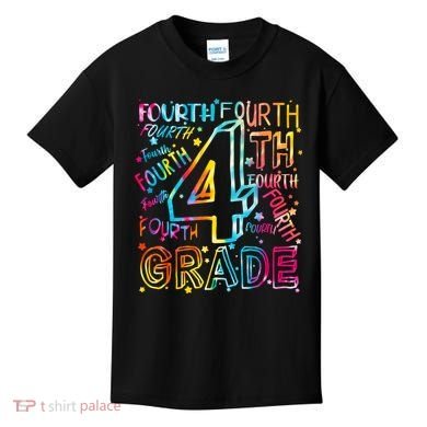 Fourth Grade 4th Grade Tie Dye Word Art Kids T-Shirt