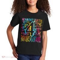 Fourth Grade 4th Grade Tie Dye Word Art Kids T-Shirt thumb 2