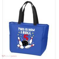 Funny Gift 5 Year Old Bowling Gift This Is How I Roll 5th Birthday Boys Gift Tote Bag thumb 3