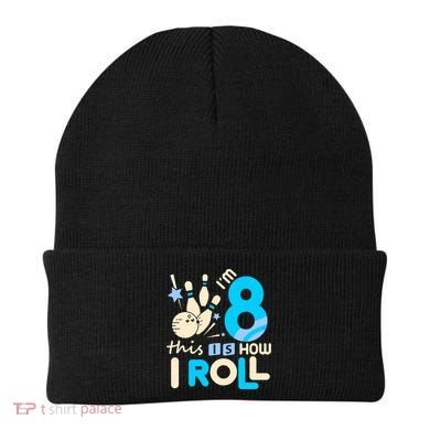 Funny Gift 8th Birthday Bowling Gift I'm 8 Eight This Is How I Roll Funny Gift Beanie