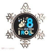 Funny Gift 8th Birthday Bowling Gift I'm 8 Eight This Is How I Roll Funny Gift Ornament thumb 0