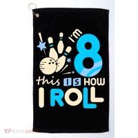 Funny Gift 8th Birthday Bowling Gift I'm 8 Eight This Is How I Roll Funny Gift Golf Towel thumb 0