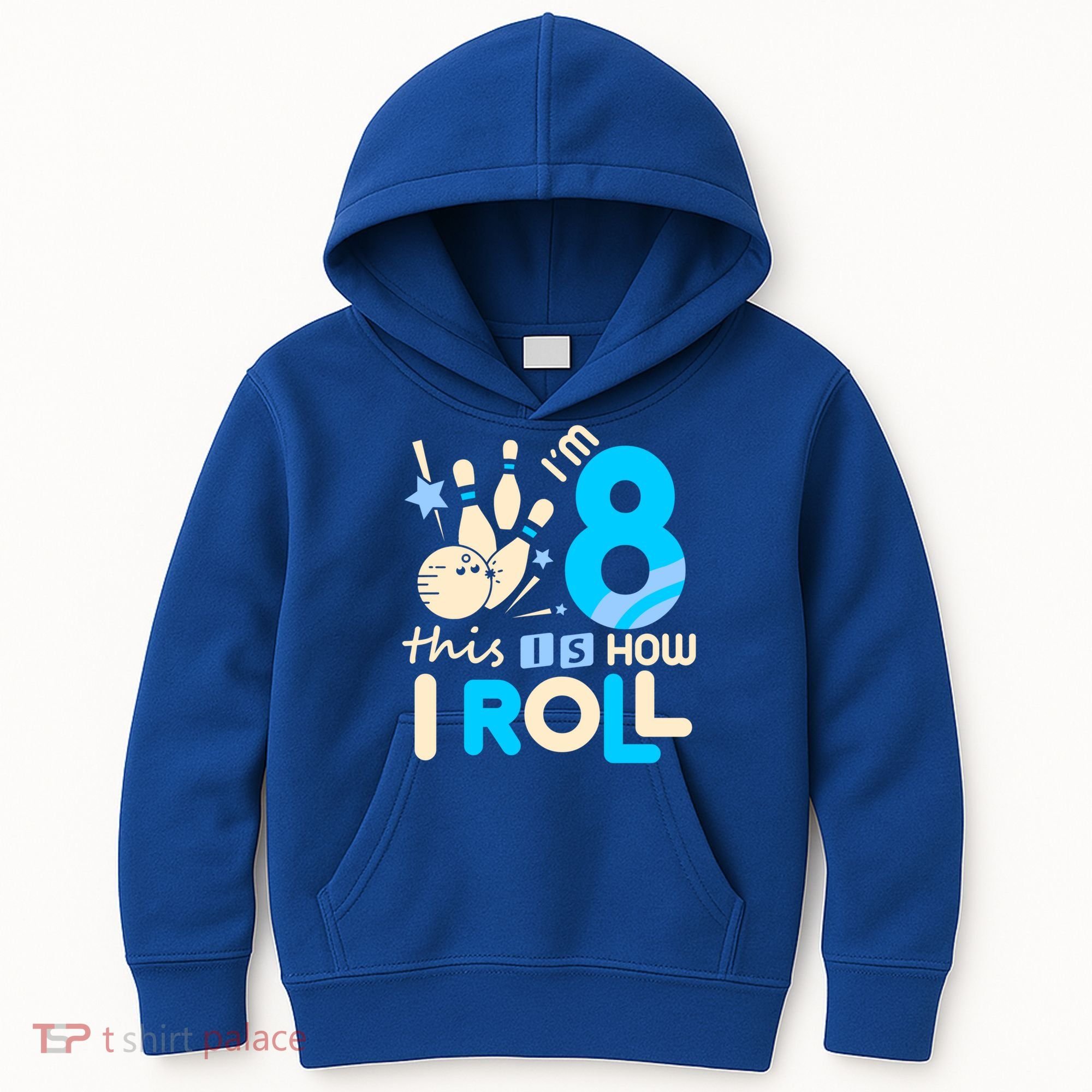 Funny Gift 8th Birthday Bowling Gift I'm 8 Eight This Is How I Roll Funny Gift Kids Hoodie