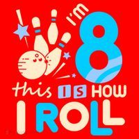 Funny Gift 8th Birthday Bowling Gift I'm 8 Eight This Is How I Roll Funny Gift Santa Hat thumb 1