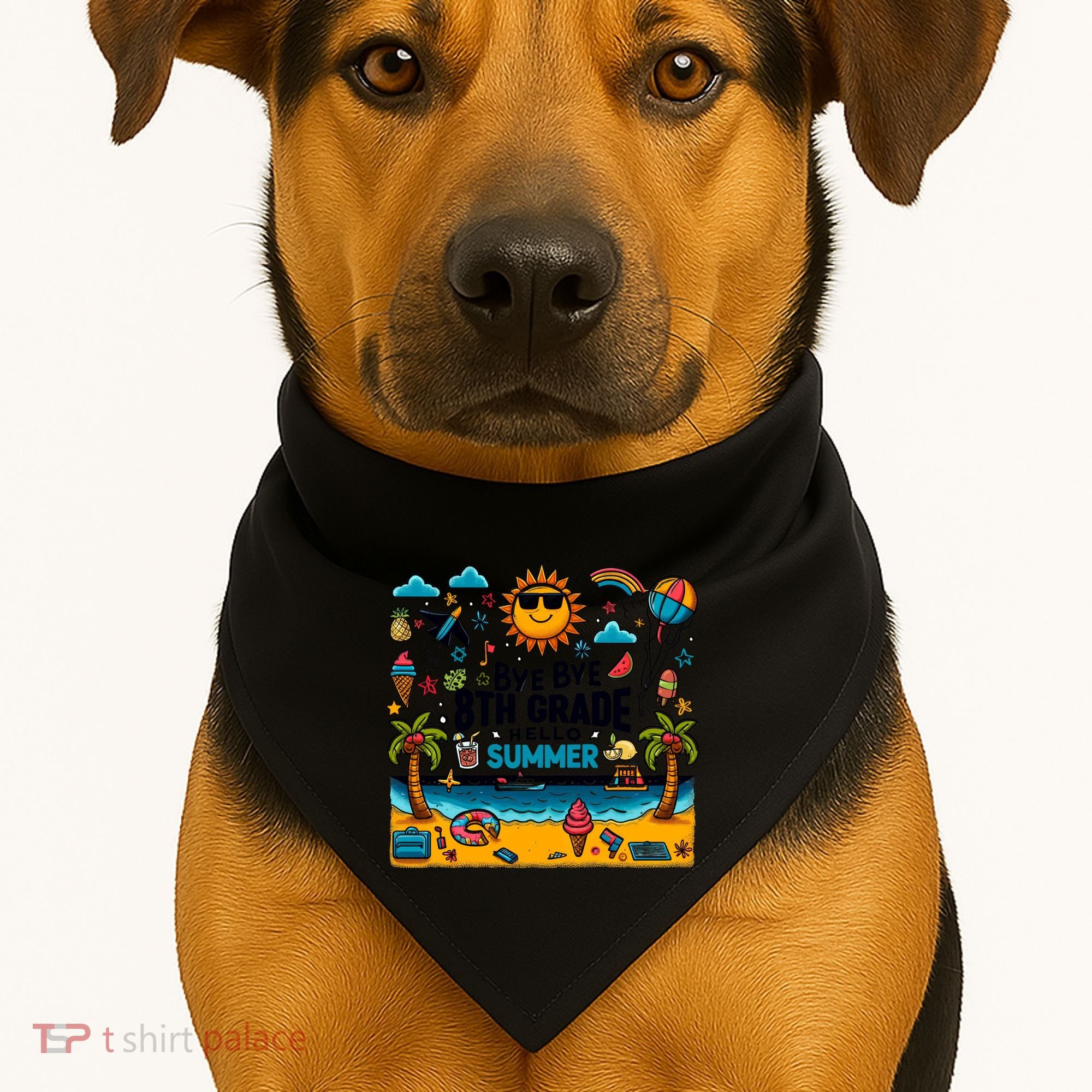 Funny Goodbye 8th Grade Hello Summer Meaningful Gift USA-Made Doggie Bandana