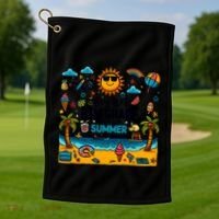 Funny Goodbye 8th Grade Hello Summer Meaningful Gift Golf Towel thumb 1