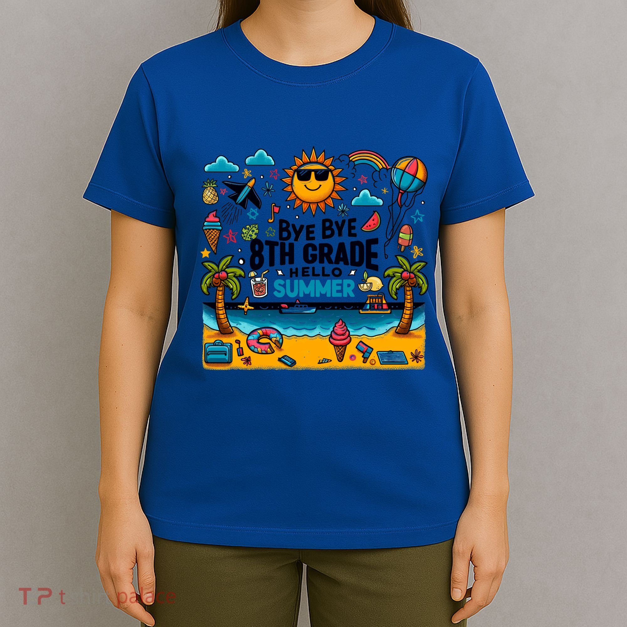 Funny Goodbye 8th Grade Hello Summer Meaningful Gift T-Shirt