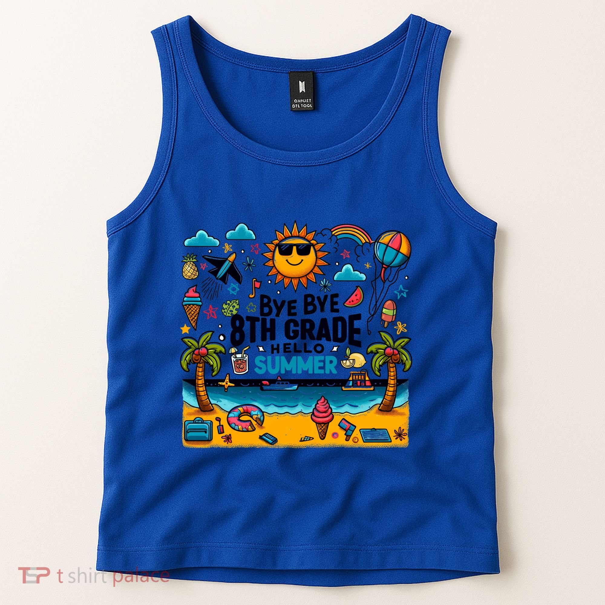 Funny Goodbye 8th Grade Hello Summer Meaningful Gift Tank Top