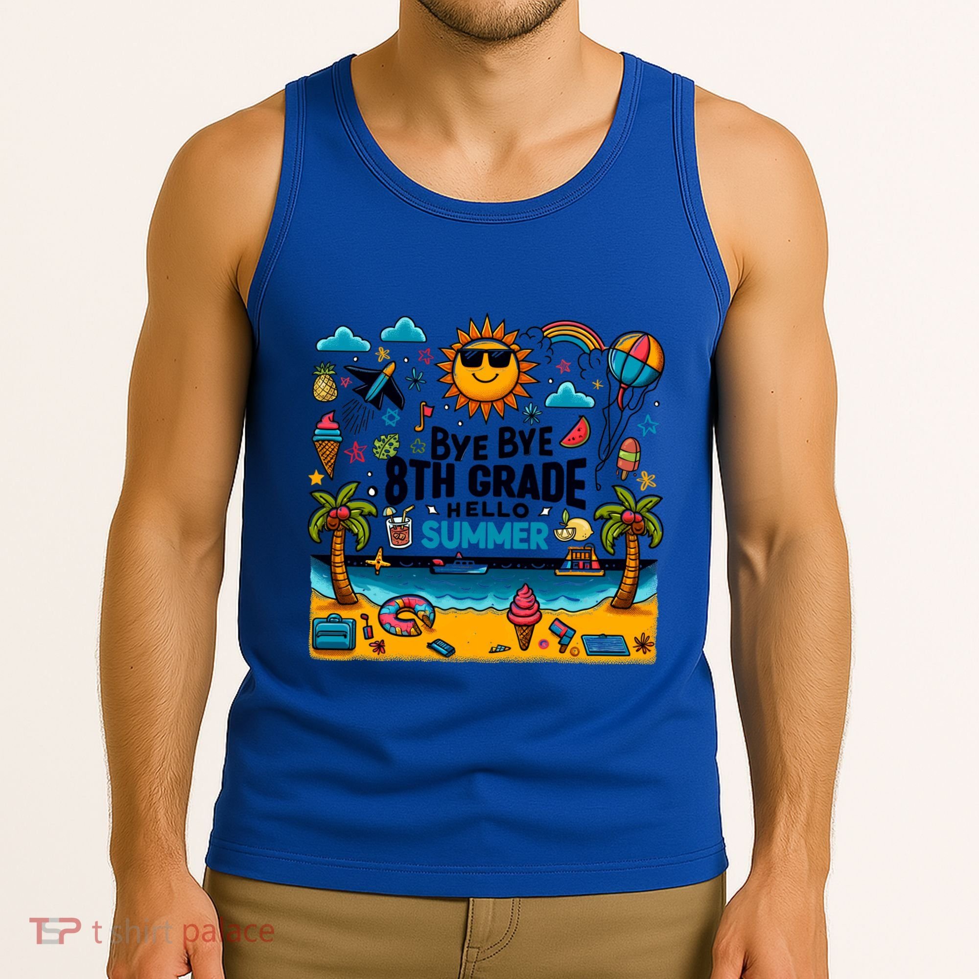 Funny Goodbye 8th Grade Hello Summer Meaningful Gift Tank Top