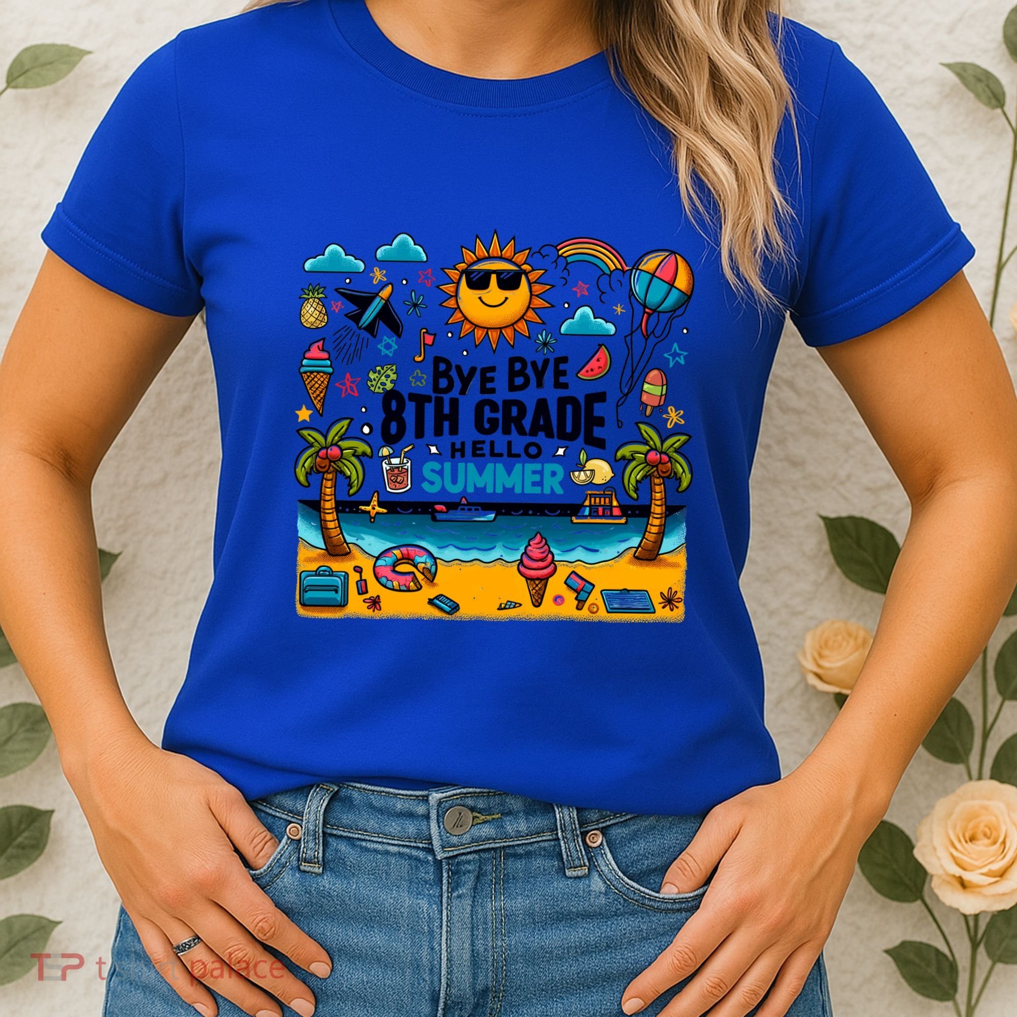 Funny Goodbye 8th Grade Hello Summer Meaningful Gift Women's T-Shirt
