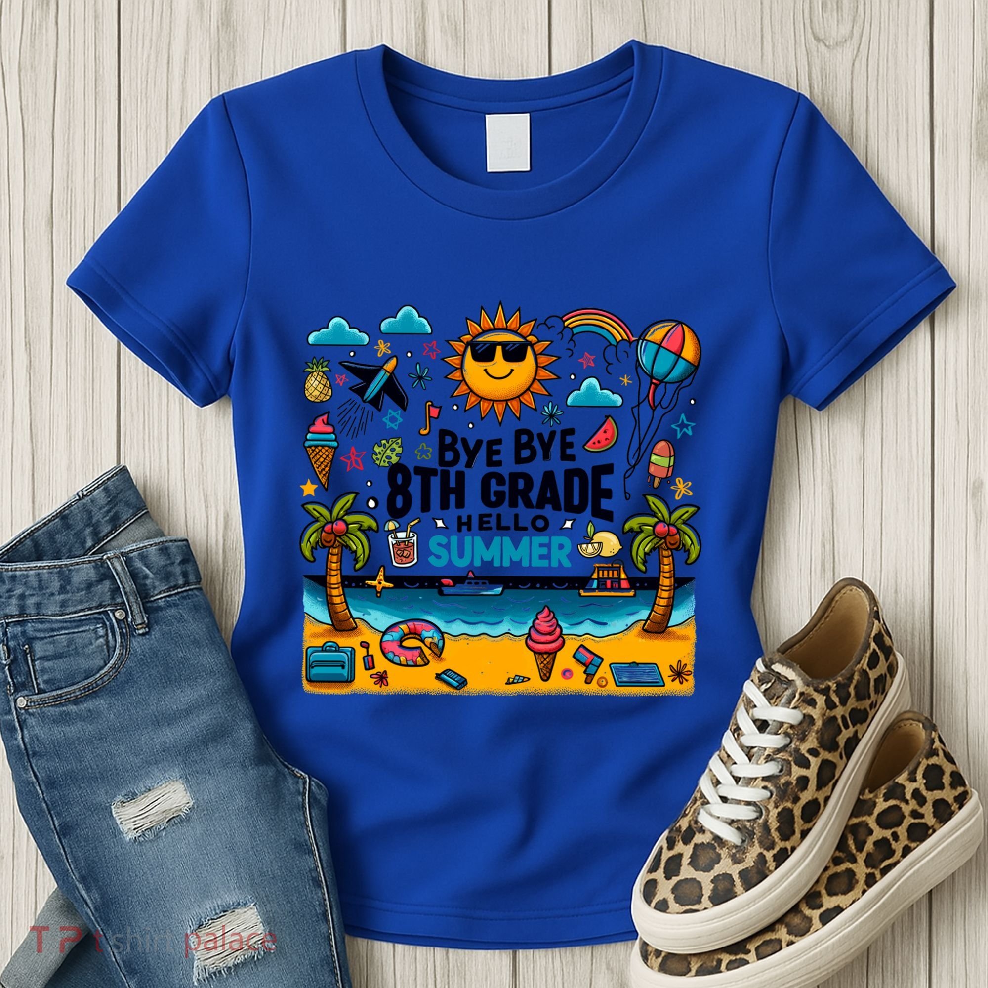 Funny Goodbye 8th Grade Hello Summer Meaningful Gift Women's T-Shirt