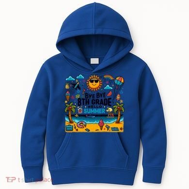 Funny Goodbye 8th Grade Hello Summer Meaningful Gift Kids Hoodie