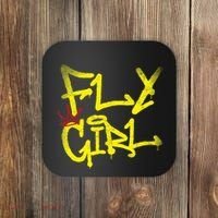 Fly Girl 80s 90s Rap B Girl Old School Hip Hop Graffiti Coaster thumb 0
