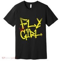 Fly Girl 80s 90s Rap B Girl Old School Hip Hop Graffiti Premium T-Shirt thumb 0