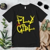 Fly Girl 80s 90s Rap B Girl Old School Hip Hop Graffiti Premium T-Shirt thumb 2
