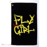 Fly Girl 80s 90s Rap B Girl Old School Hip Hop Graffiti Golf Towel thumb 0