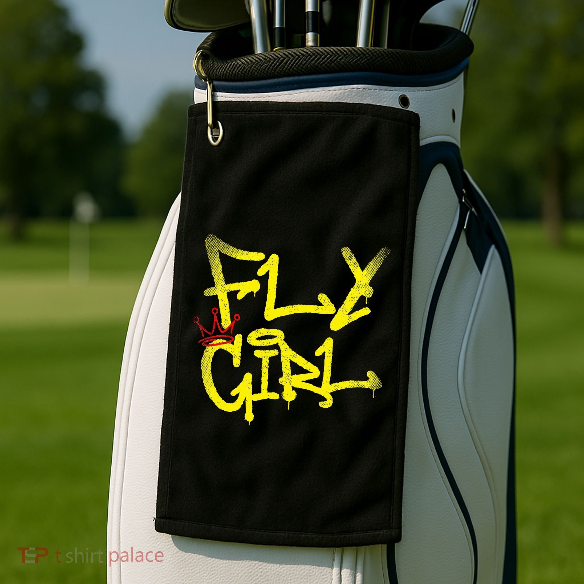 Fly Girl 80s 90s Rap B Girl Old School Hip Hop Graffiti Golf Towel