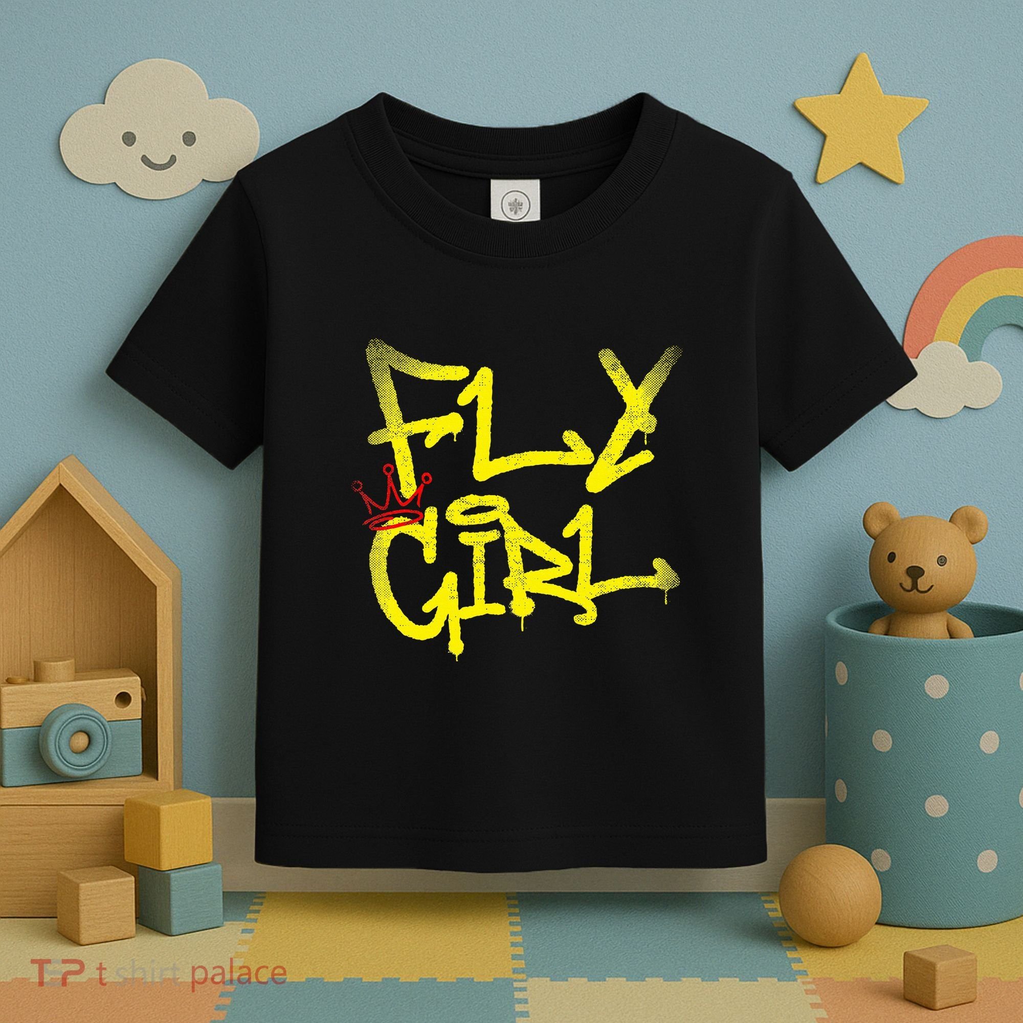 Fly Girl 80s 90s Rap B Girl Old School Hip Hop Graffiti Toddler T-Shirt