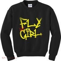 Fly Girl 80s 90s Rap B Girl Old School Hip Hop Graffiti Kids Sweatshirt thumb 0
