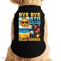 Funny Goodbye 8th Grade Hello Summer Gift Doggie Tank thumb 0