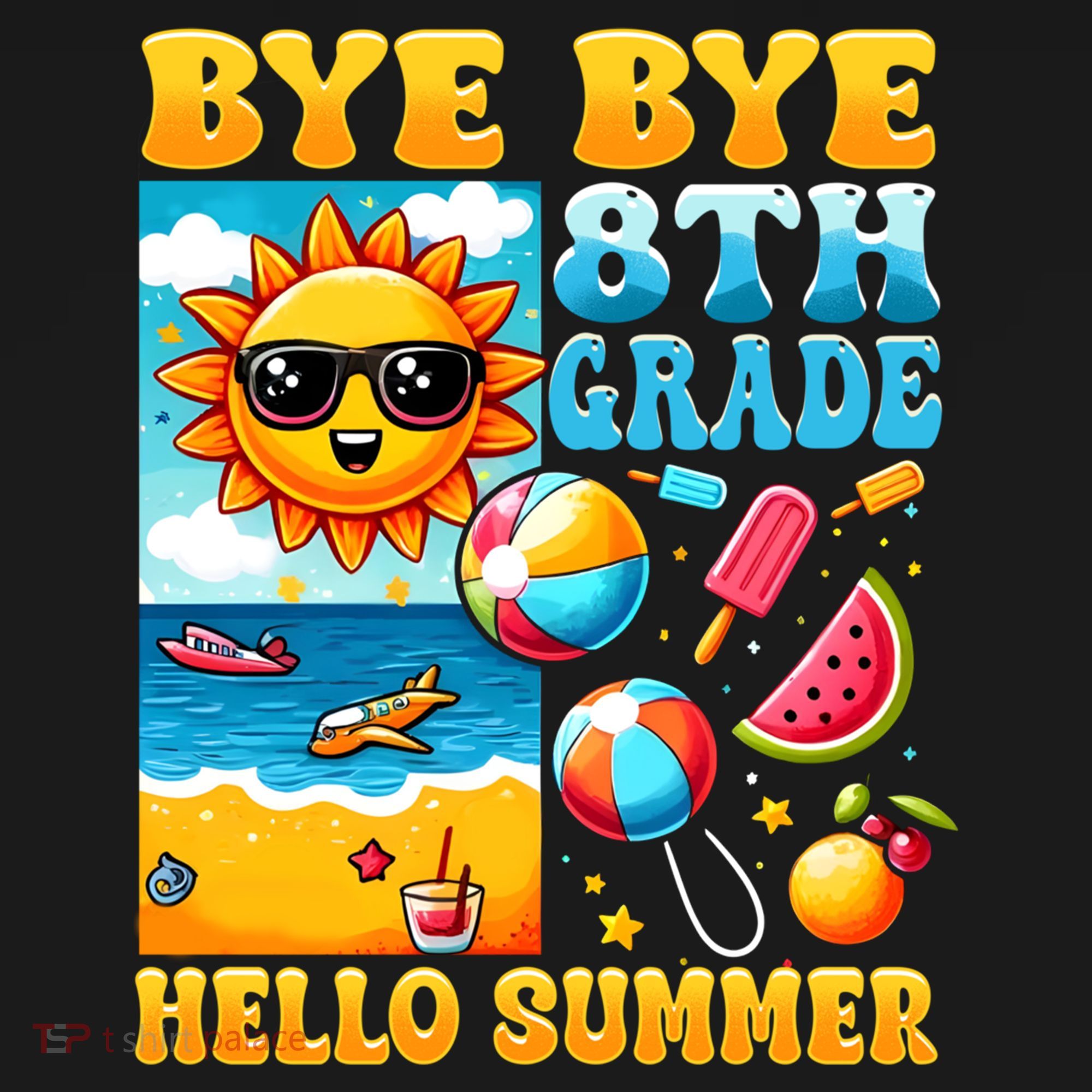 Funny Goodbye 8th Grade Hello Summer Gift Doggie Tank
