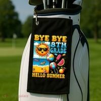 Funny Goodbye 8th Grade Hello Summer Gift Golf Towel thumb 2