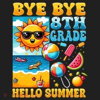 Funny Goodbye 8th Grade Hello Summer Gift Golf Towel thumb 3