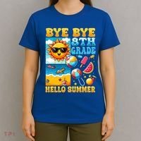 Funny Goodbye 8th Grade Hello Summer Gift T-Shirt thumb 4
