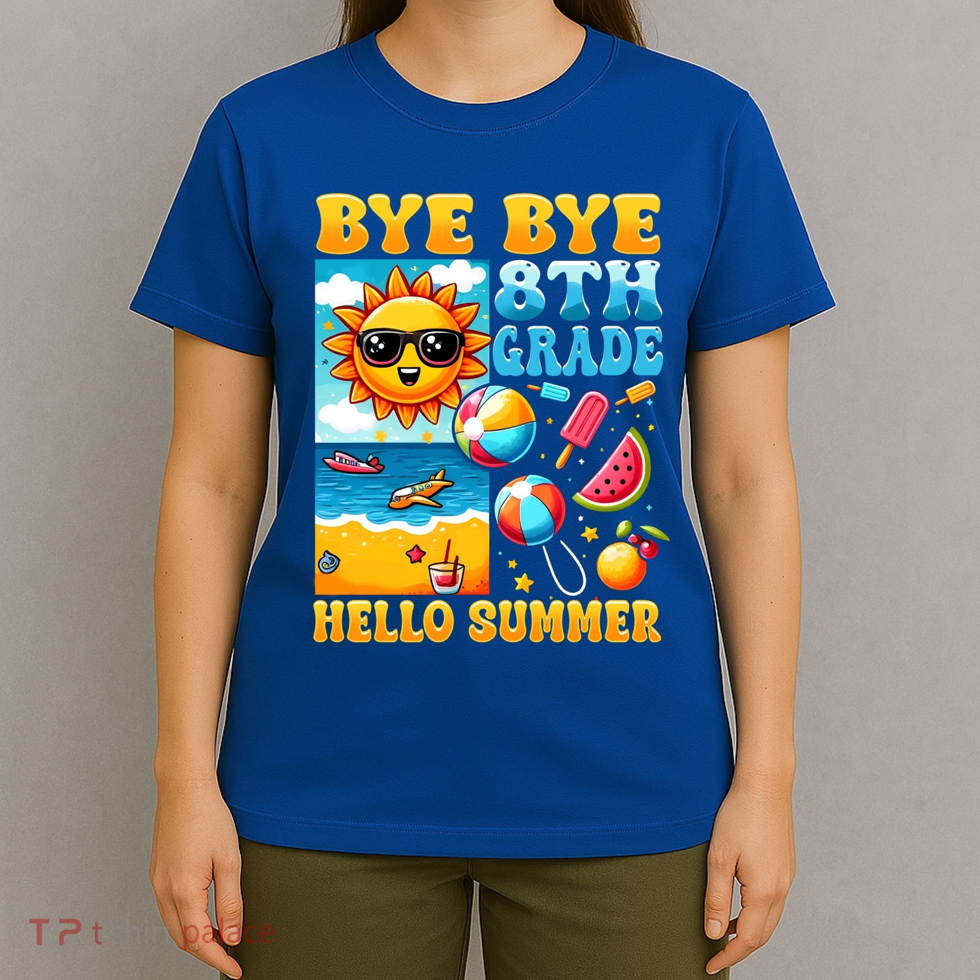 Funny Goodbye 8th Grade Hello Summer Gift T-Shirt
