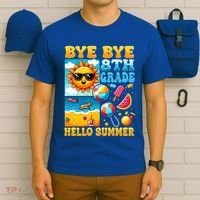 Funny Goodbye 8th Grade Hello Summer Gift T-Shirt thumb 6