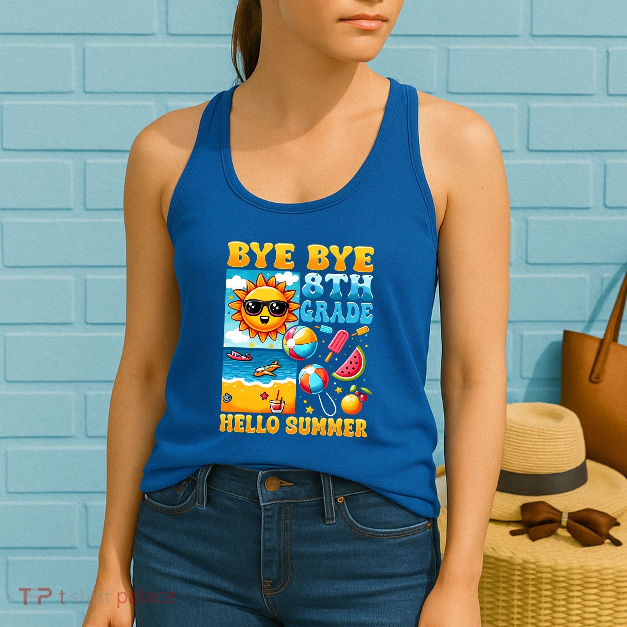 Funny Goodbye 8th Grade Hello Summer Gift Women's Tank Top