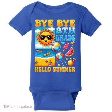 Funny Goodbye 8th Grade Hello Summer Gift Baby Bodysuit