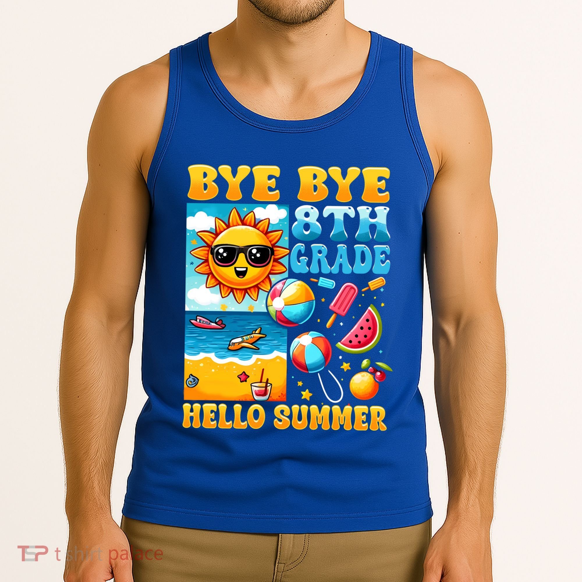 Funny Goodbye 8th Grade Hello Summer Gift Tank Top