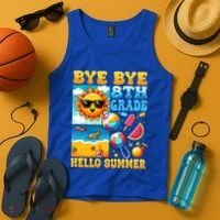Funny Goodbye 8th Grade Hello Summer Gift Tank Top thumb 4