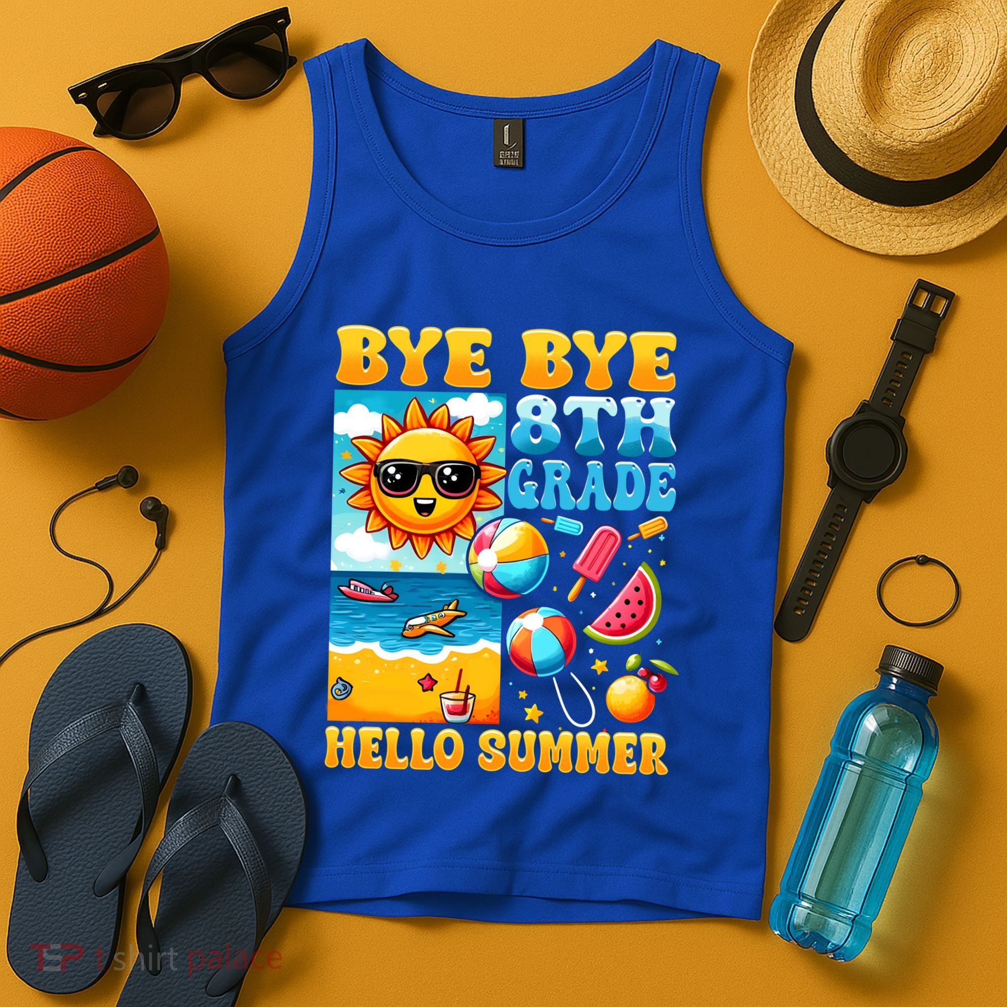 Funny Goodbye 8th Grade Hello Summer Gift Tank Top