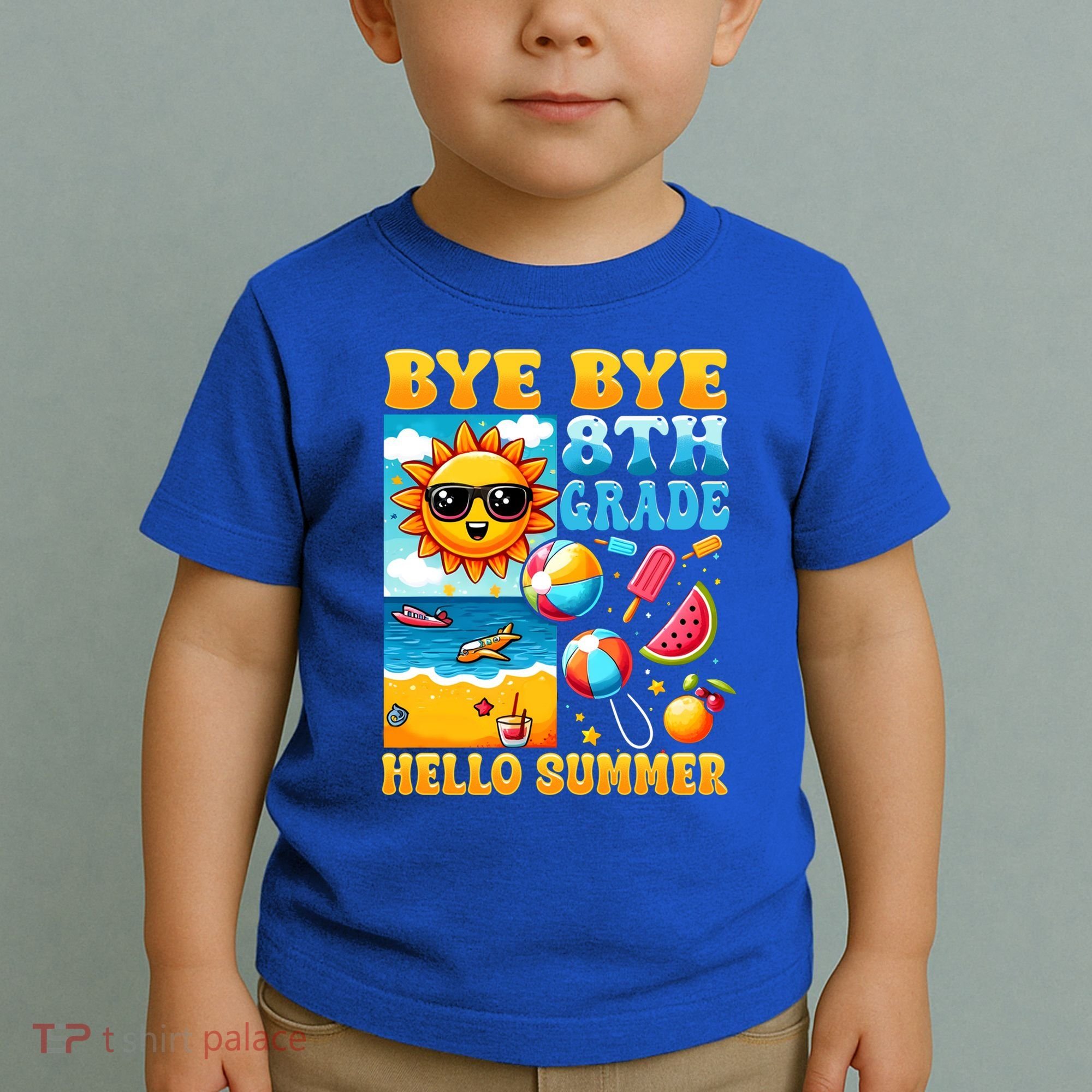 Funny Goodbye 8th Grade Hello Summer Gift Toddler T-Shirt