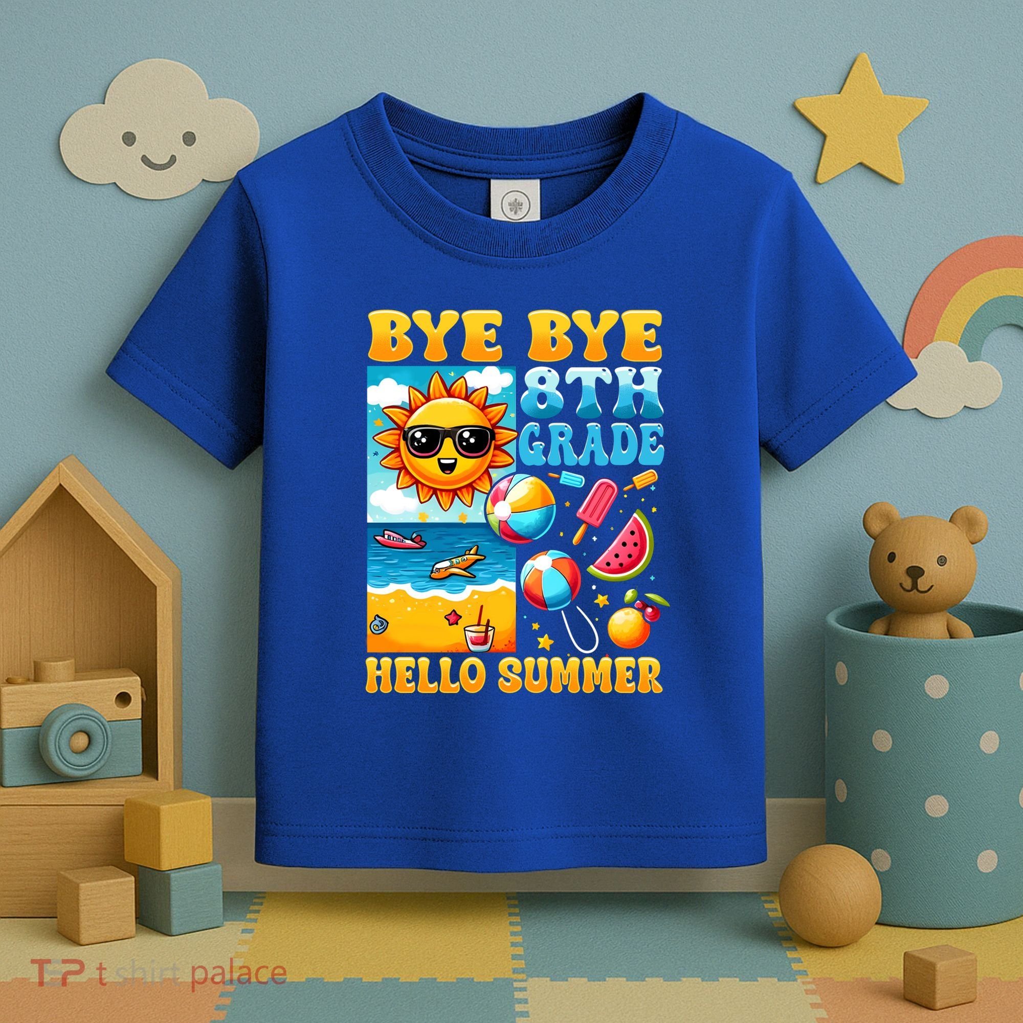 Funny Goodbye 8th Grade Hello Summer Gift Toddler T-Shirt