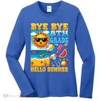 Funny Goodbye 8th Grade Hello Summer Gift Women's Long Sleeve Shirt thumb 0