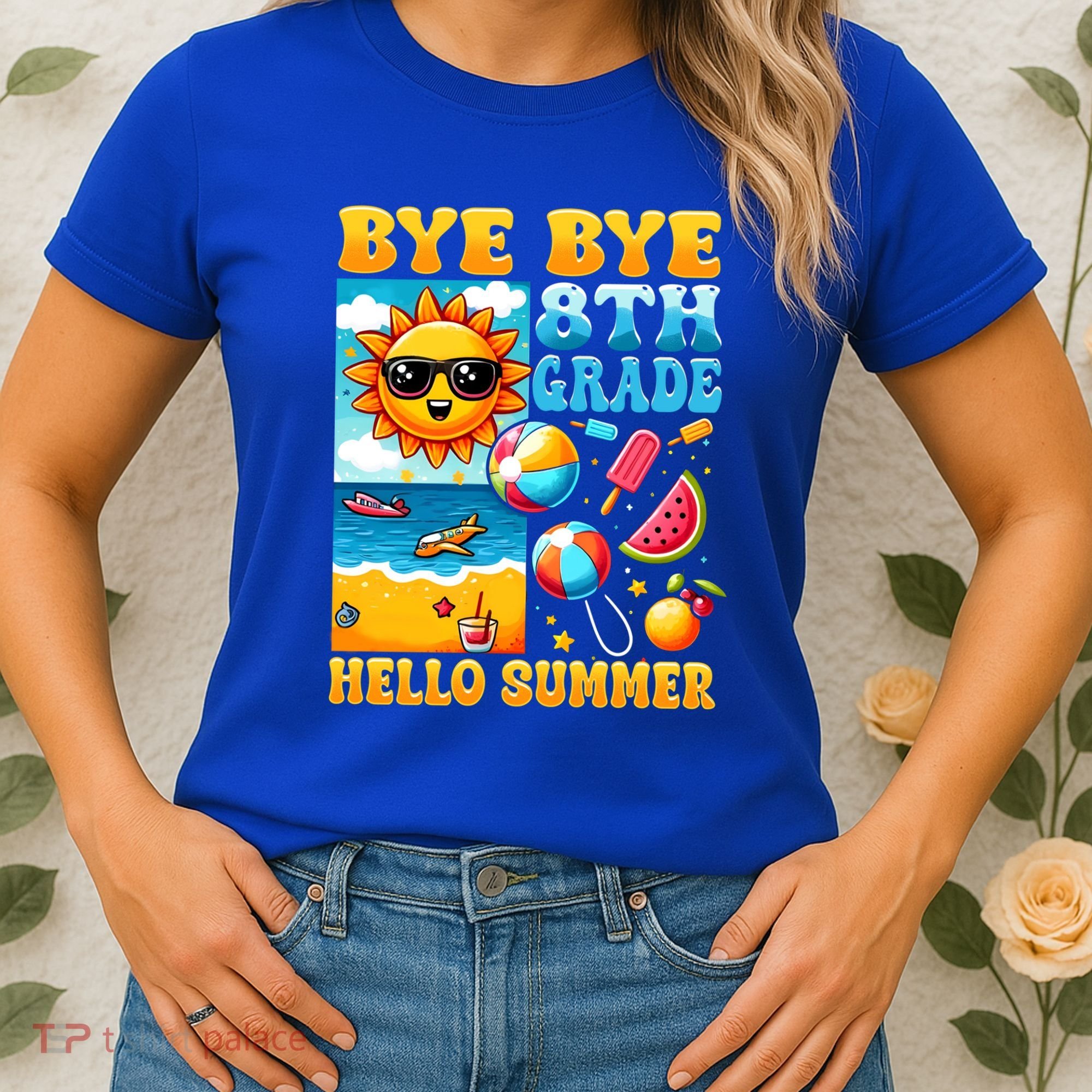 Funny Goodbye 8th Grade Hello Summer Gift Women's T-Shirt