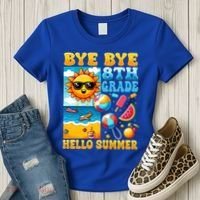 Funny Goodbye 8th Grade Hello Summer Gift Women's T-Shirt thumb 3