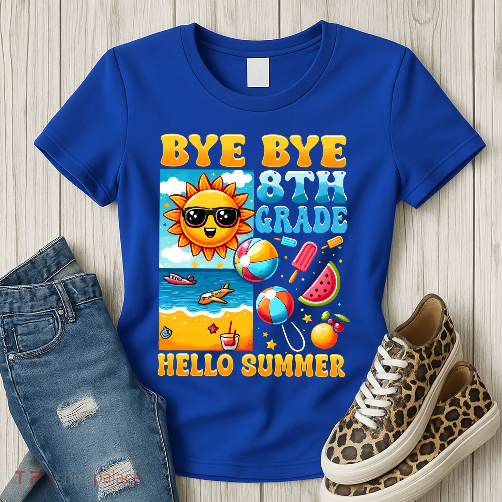 Funny Goodbye 8th Grade Hello Summer Gift Women's T-Shirt