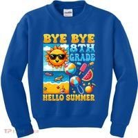 Funny Goodbye 8th Grade Hello Summer Gift Kids Sweatshirt thumb 0
